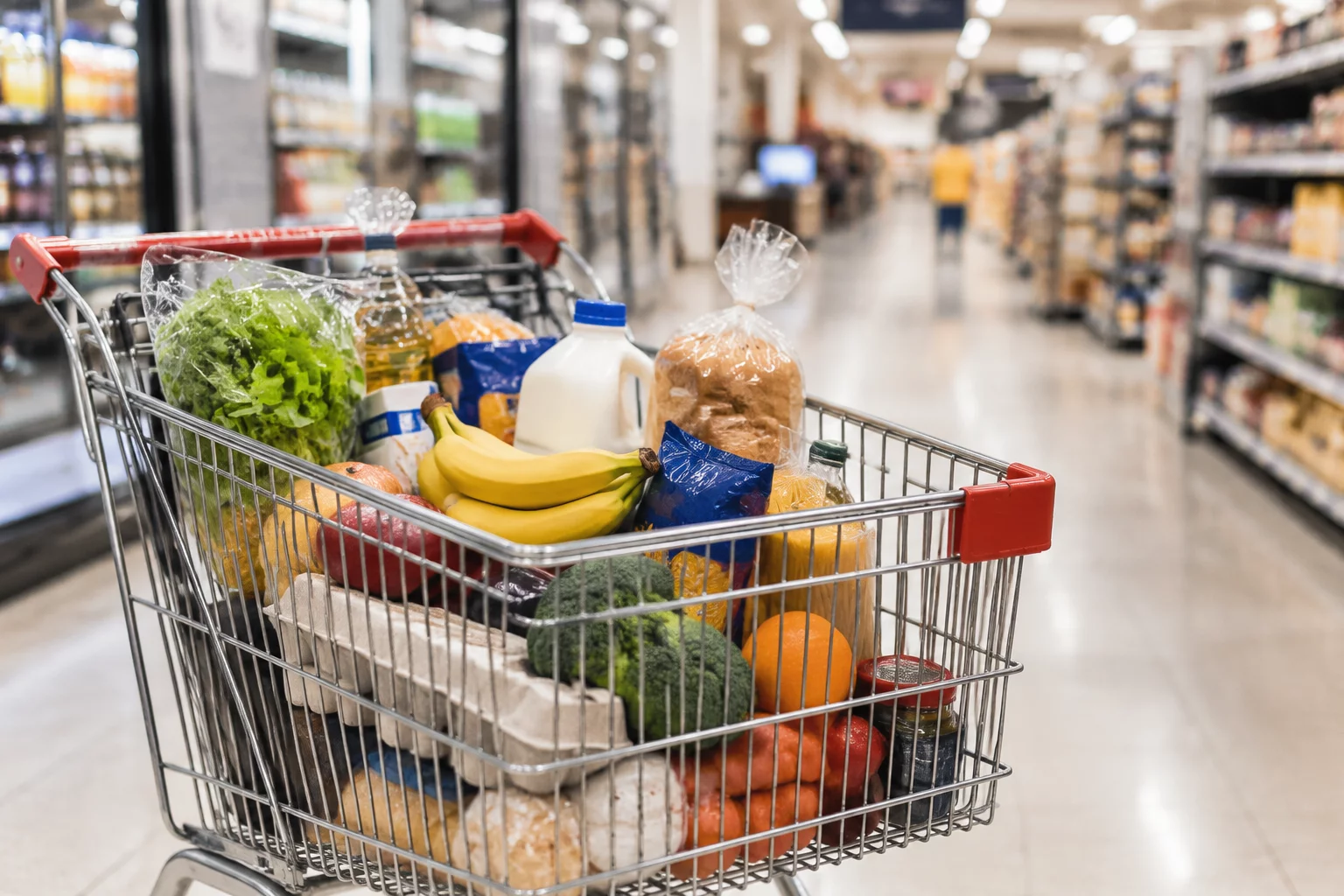 Consumer shopping cart illustrating price shifts